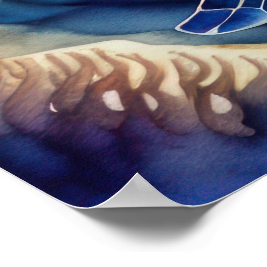 水絵を描色のカラフルウミガメV ポスター (角)