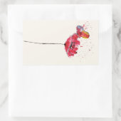 水絵を描色のポピー花 長方形シール (バッグ)