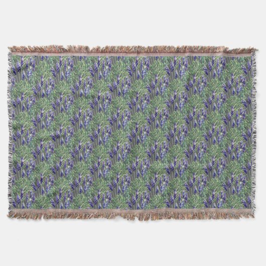 水絵を描色のラベンダー スローブランケット (正面)