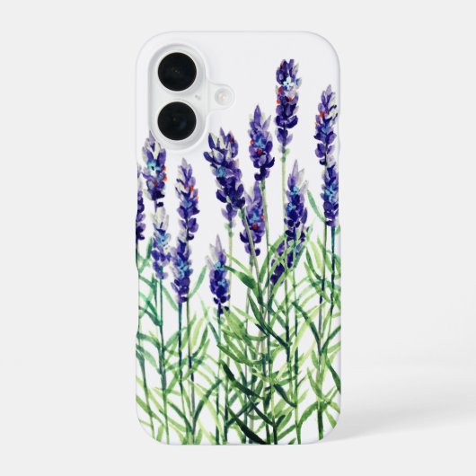 水絵を描色のラベンダー iPhone 16ケース (裏面)