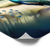 水絵を描色の孔雀とシャトー ポスター (角)