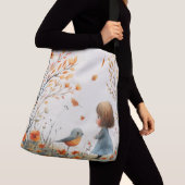 水絵を描色の小さな女の子 クロスボディバッグ (クローズアップ)