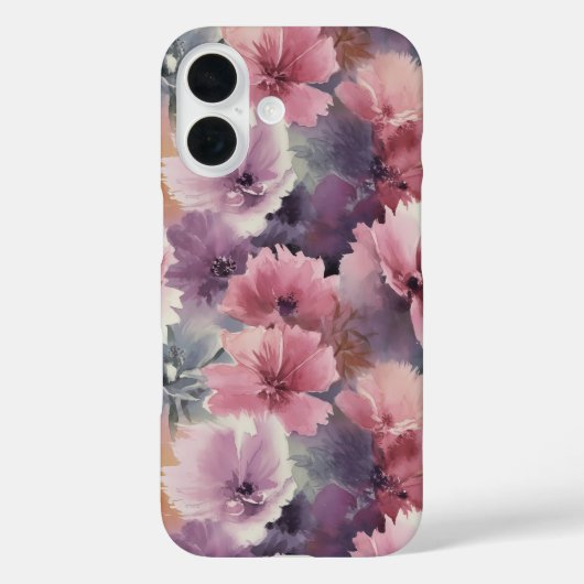 水絵を描色の柔らかい花模様 Case-Mate iPhoneケース (裏面)