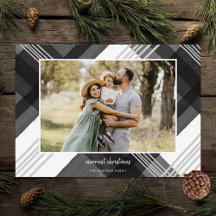 水絵を描色の格子模様の黒いクリスマスフォト