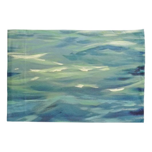 水絵を描色の海波 枕カバー (裏面-左)