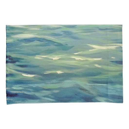 水絵を描色の海波 枕カバー (正面右)