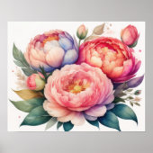 水絵を描色の牡丹VI ポスター (正面)