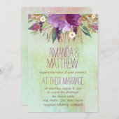 水絵を描色の結婚花 招待状 (正面/裏面)