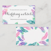 水絵を描色の羽結婚のウェブサイト エンクロージャーカード (正面/裏面)