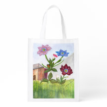 水絵を描色の花と蝶