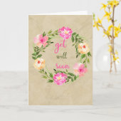 水絵を描色の花のリースが良くなる カード (黄色い花)