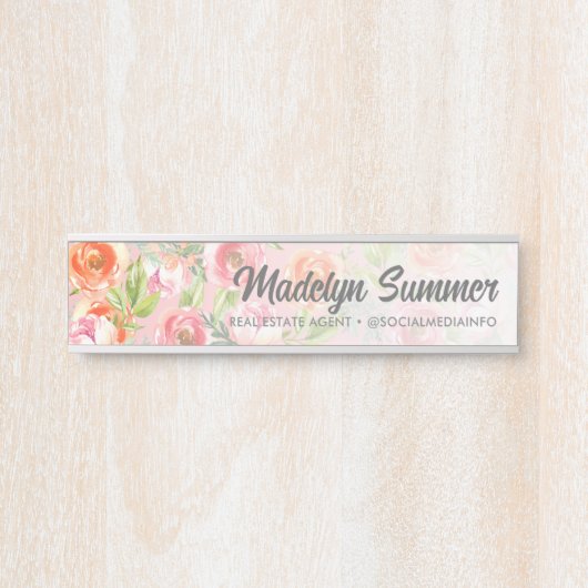 水絵を描色の花書名 サインプレート (正面)