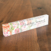 水絵を描色の花書名 デスクネームプレート (側面)