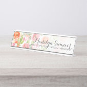 水絵を描色の花書名 デスクネームプレート (正面)