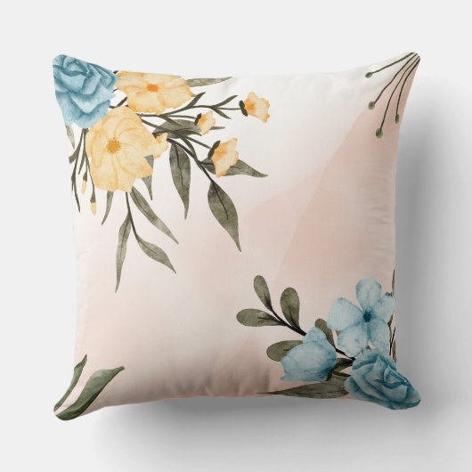 水絵を描色の花 クッション (裏面)