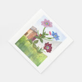 水絵を描色の野草 スタンダードランチョンナプキン (角)