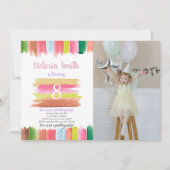 水絵を描色エージセンター誕生日招待状 招待状 (正面)