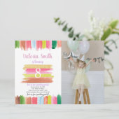 水絵を描色エージセンター誕生日招待状 招待状 (スタンド正面)