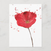 水絵を描色ケシ花2 ポストカード (正面)
