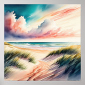 水絵を描色ビーチ ポスター (正面)