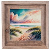 水絵を描色ビーチ ポスター