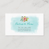 水絵を描色フローラシックティール(緑がかった色)アクアブルー 名刺 (裏面)