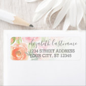 水絵を描色フローラルパターン名前をカスタムする ラベル (インサイチュ)