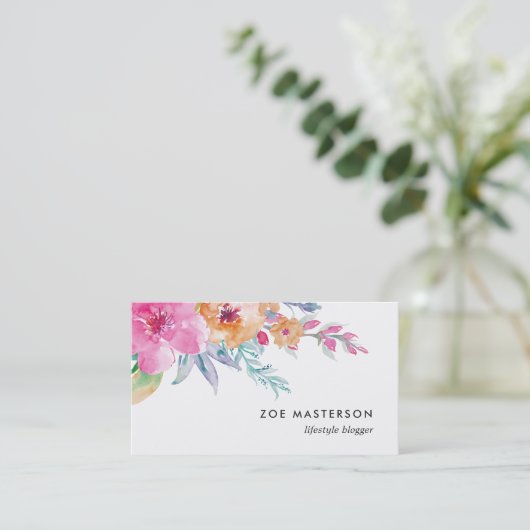 水絵を描色フローラ 名刺 (スタンド正面)