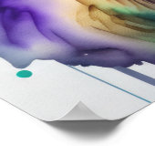 水絵を描色威厳のあるエルク5:4 ポスター (角)