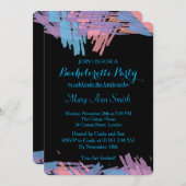水絵を描色抽象芸術バチュラーパーティ 招待状 (正面/裏面)
