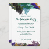 水絵を描色抽象芸術バチュラーパーティ 招待状 (正面/裏面)