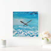 水絵を描色 スクエア壁時計 (ホーム)