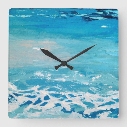 水絵を描色 スクエア壁時計 (正面)