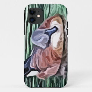 水絵画のアヒルの水泳 iPhone 11 ケース