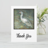 水絵画中を歩く白鷺 サンキューカード (スタンド正面)