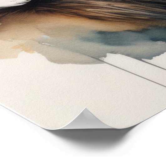 水絵画色のキスをする切れ5:4 ポスター (角)