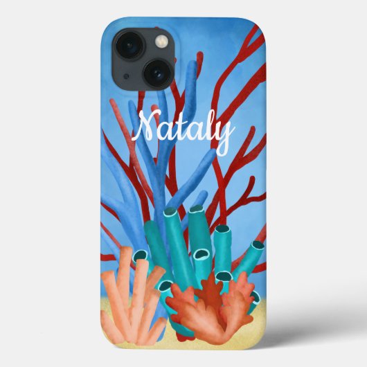 水絵画色のサンゴ Case-Mate iPhoneケース (裏面)