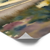 水絵画色のシャトーフランスのウ ポスター (角)