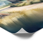 水絵画色のシャトーフランスのIII ポスター (角)