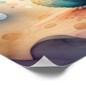 水絵画色のチビ(小さくかわいく書いた感じ) ポスター (角)