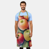 水絵画色のリンゴ エプロン (着用した状態)