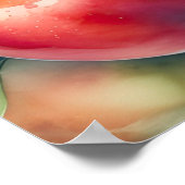 水絵画色のリンゴ ポスター (角)