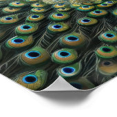 水絵画色の孔雀とシャトー1:1 ポスター (角)