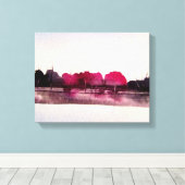 水絵画色の横カラフル景 キャンバスプリント (インサイチュ (ウッドフロア))