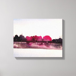 水絵画色の横カラフル景 キャンバスプリント