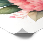 水絵画色の牡丹III ポスター (角)