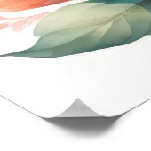 水絵画色の牡丹IX ポスター (角)