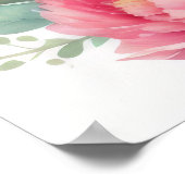 水絵画色の牡丹VIII ポスター (角)