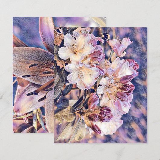 水絵画色の紫のあぜ花 (正面/裏面)