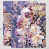 水絵画色の紫のあぜ花 (正面/裏面)